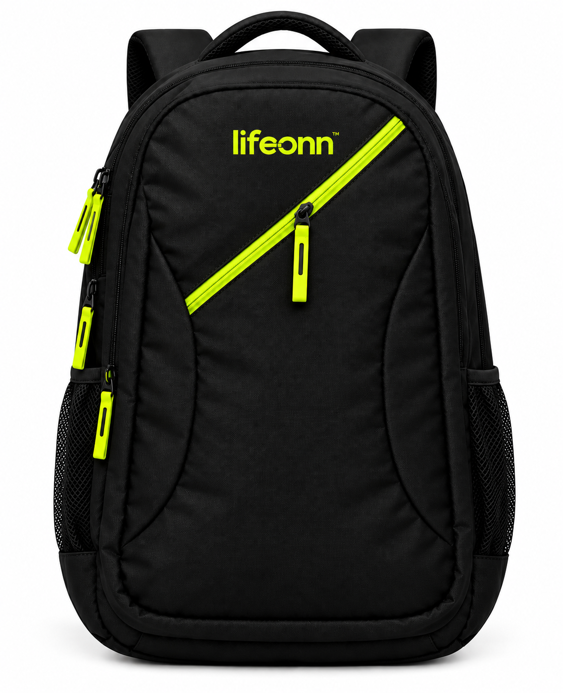 Lifeonn Stylish Laptop Backpack for Men & Women | Black & Neon Green